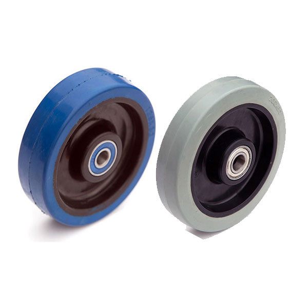 Roues REB DE REMPLACEMENT - ROUES ÉLASTIQUES bleu/gris avec centre en polyamide - ROUES DE TRANSPORT et INDUSTRIELLES - (Pack de 4) Roues REB DE REMPLACEMENT - ROUES ÉLASTIQUES bleu/gris avec centre en polyamide - ROUES DE TRANSPORT et INDUSTRIELLES - (Pack de 4)